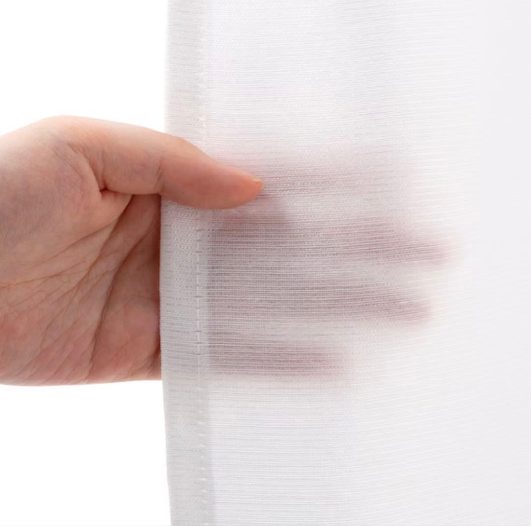 【ニトリ・美品】黒とグレーのストライプカーテン・レースセット【遮光2級】