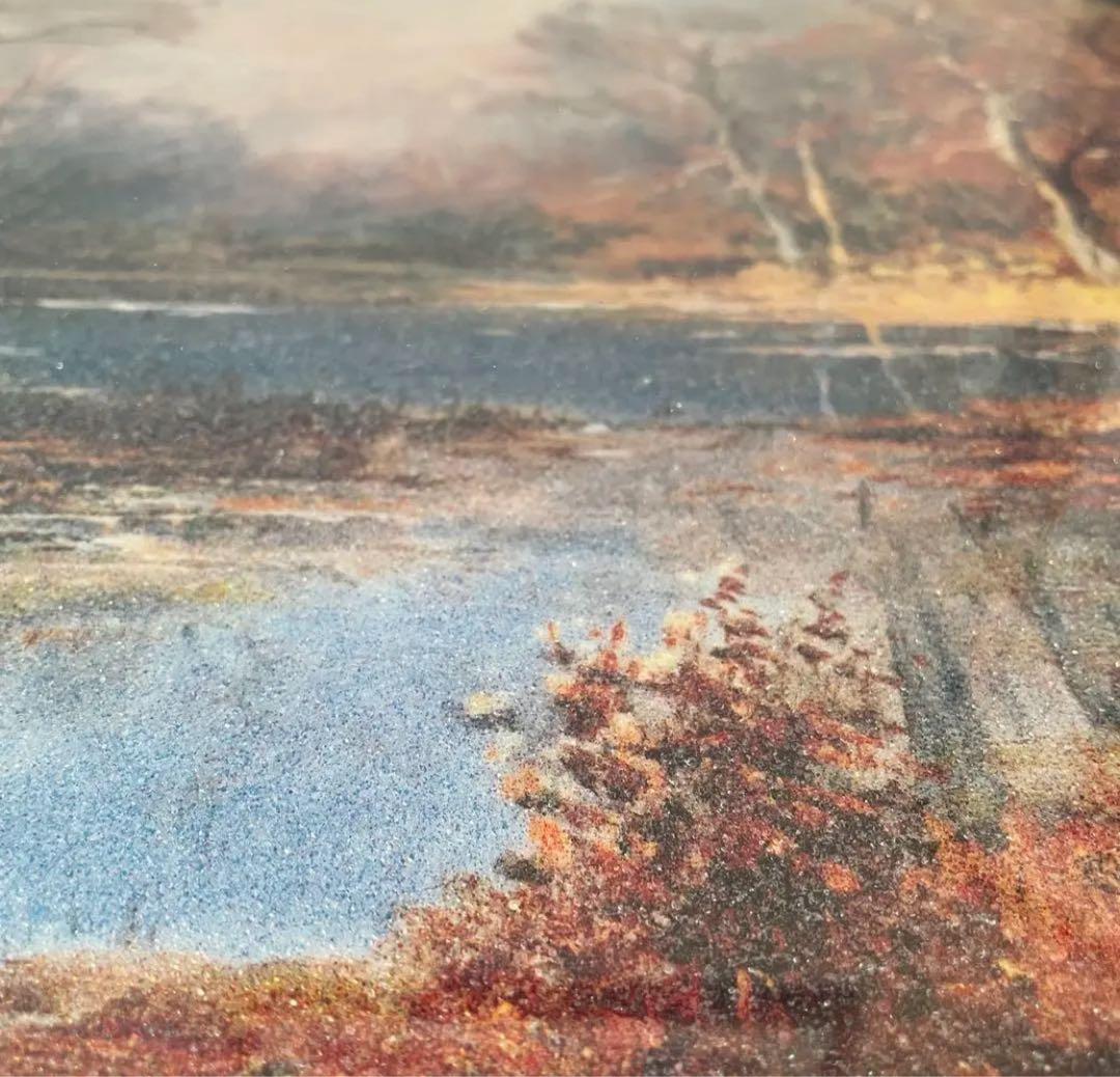 水晶画】世界の名画 ロバート・ウッド 10月の朝 風景画 秋景色 風景画