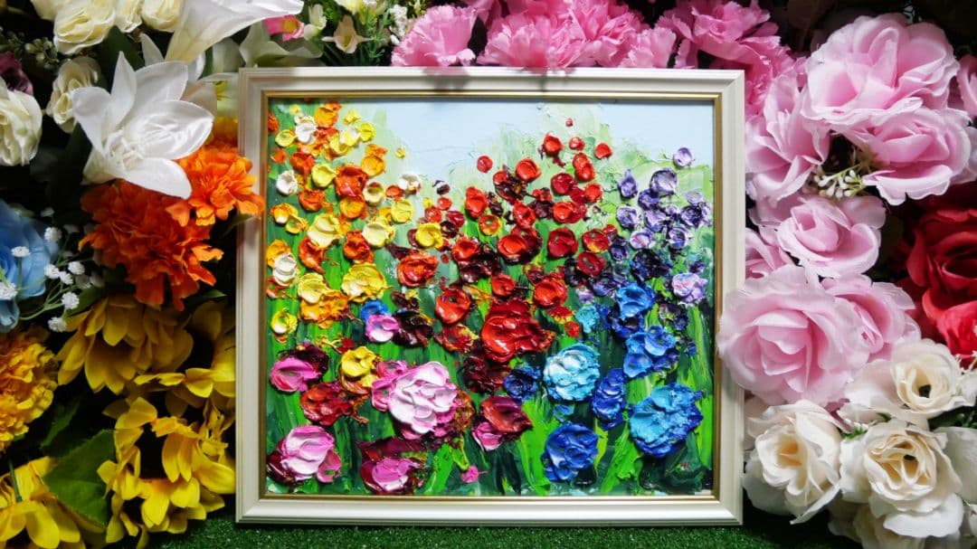 油絵 油彩 絵画 【giardino fiorito colorato 】