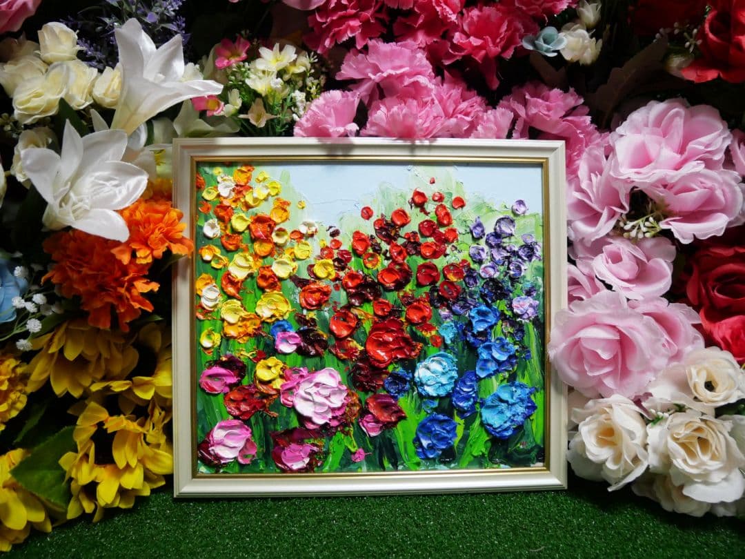 油絵 油彩 絵画 【giardino fiorito colorato 】