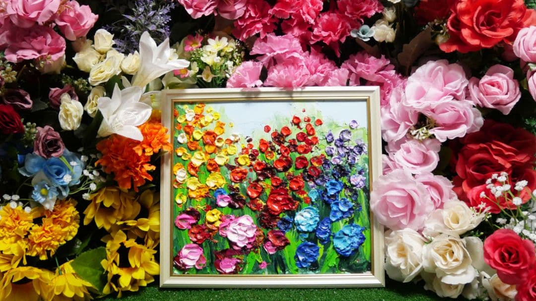 油絵 油彩 絵画 【giardino fiorito colorato 】