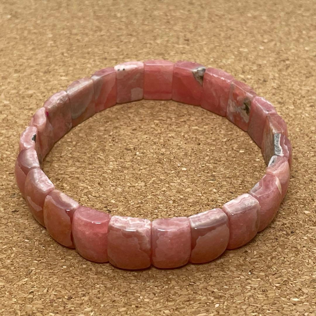 【愛と癒し】インカローズ バングル 約8×12㎜ 約17.5㎝　天然石　恋愛運