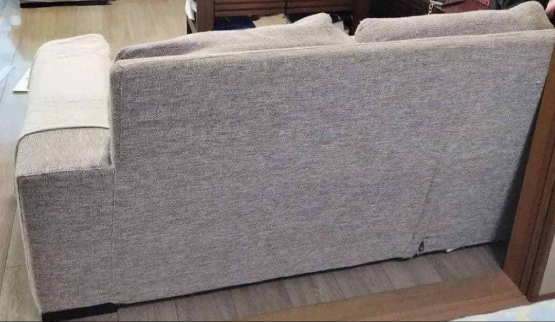 IDC 大塚家具　3人掛けファブリックソファ　グレー　フェザークッション