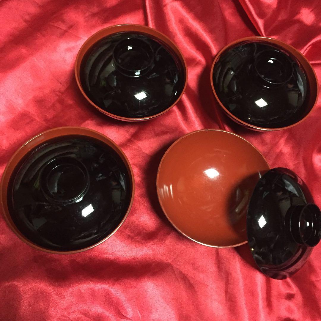 輪島塗 蓋付きお吸い物お椀 四客 即購入OK！