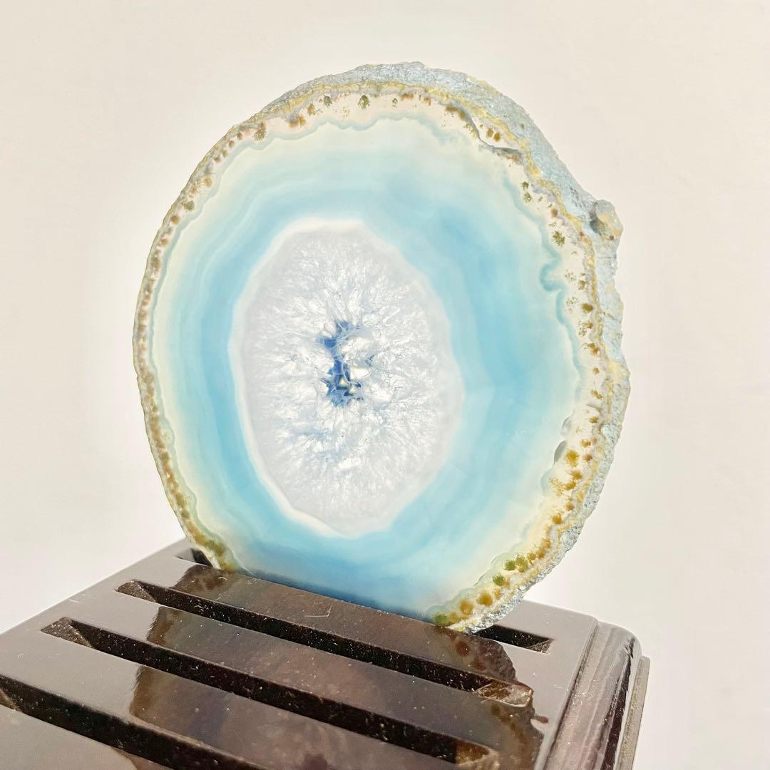 【まとめて6点セット】天然石 瑪瑙板 メノウ板 青色 メノウプレート 置物