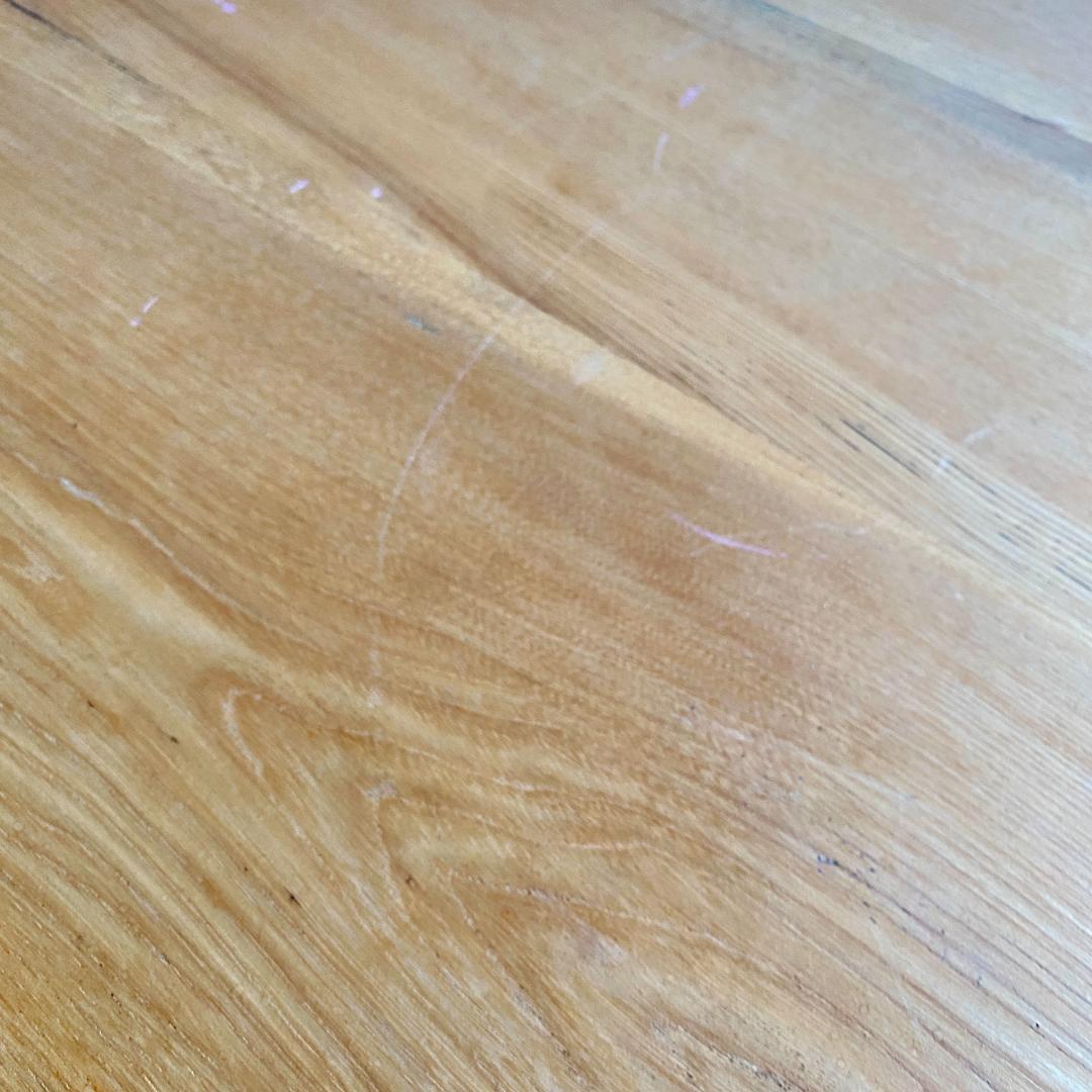 昭和レトロ ちゃぶ台 直径87cm 無塗装 無垢材 建具屋製 折りたたみ ④