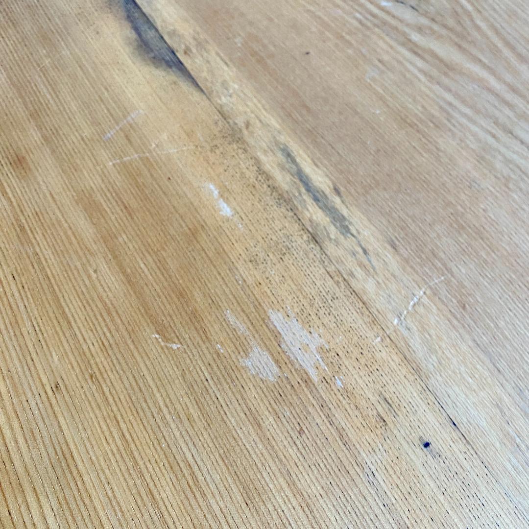 昭和レトロ ちゃぶ台 直径87cm 無塗装 無垢材 建具屋製 折りたたみ ④