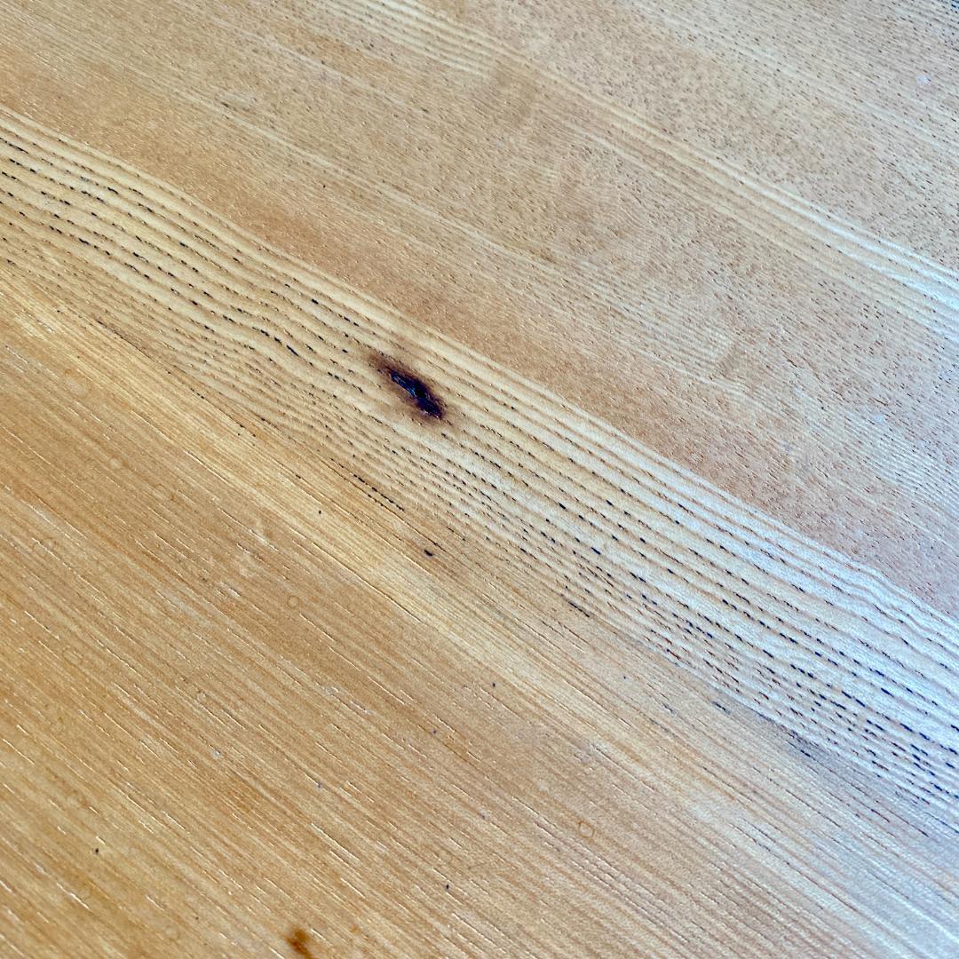 昭和レトロ ちゃぶ台 直径87cm 無塗装 無垢材 建具屋製 折りたたみ ④