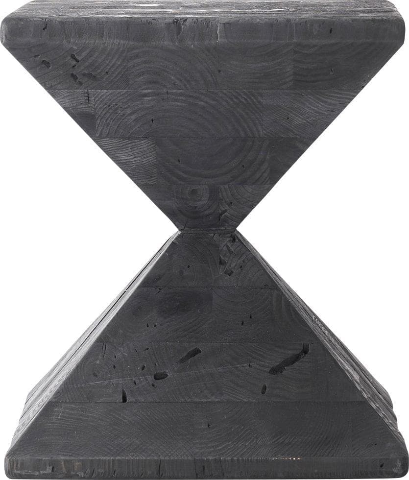 天然木 サイドテーブル 黒 パイン古材 おしゃれ HIT-130 N02