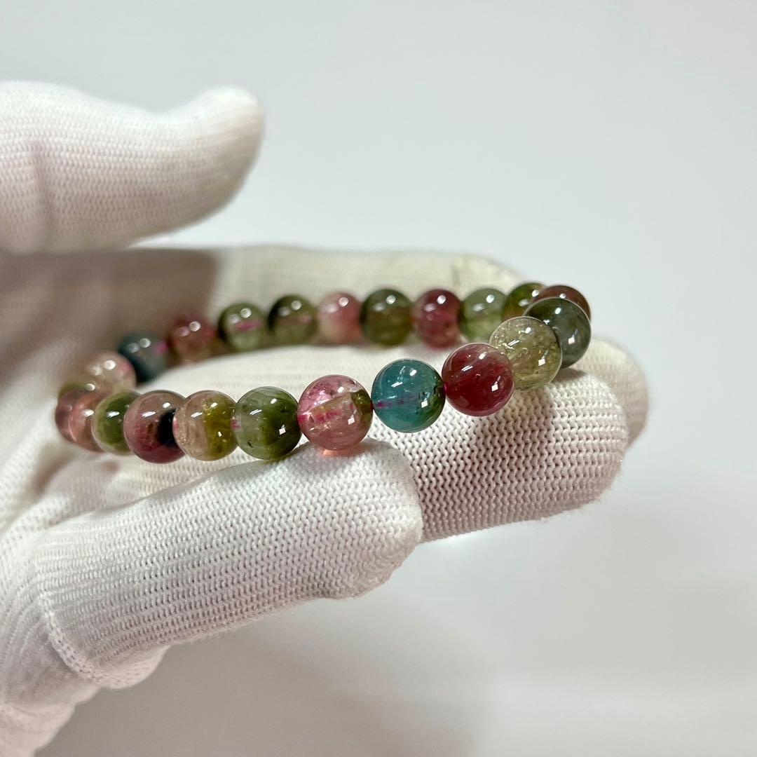 高品質　ウォーターメロントルマリンブレスレット　透明感あり　4