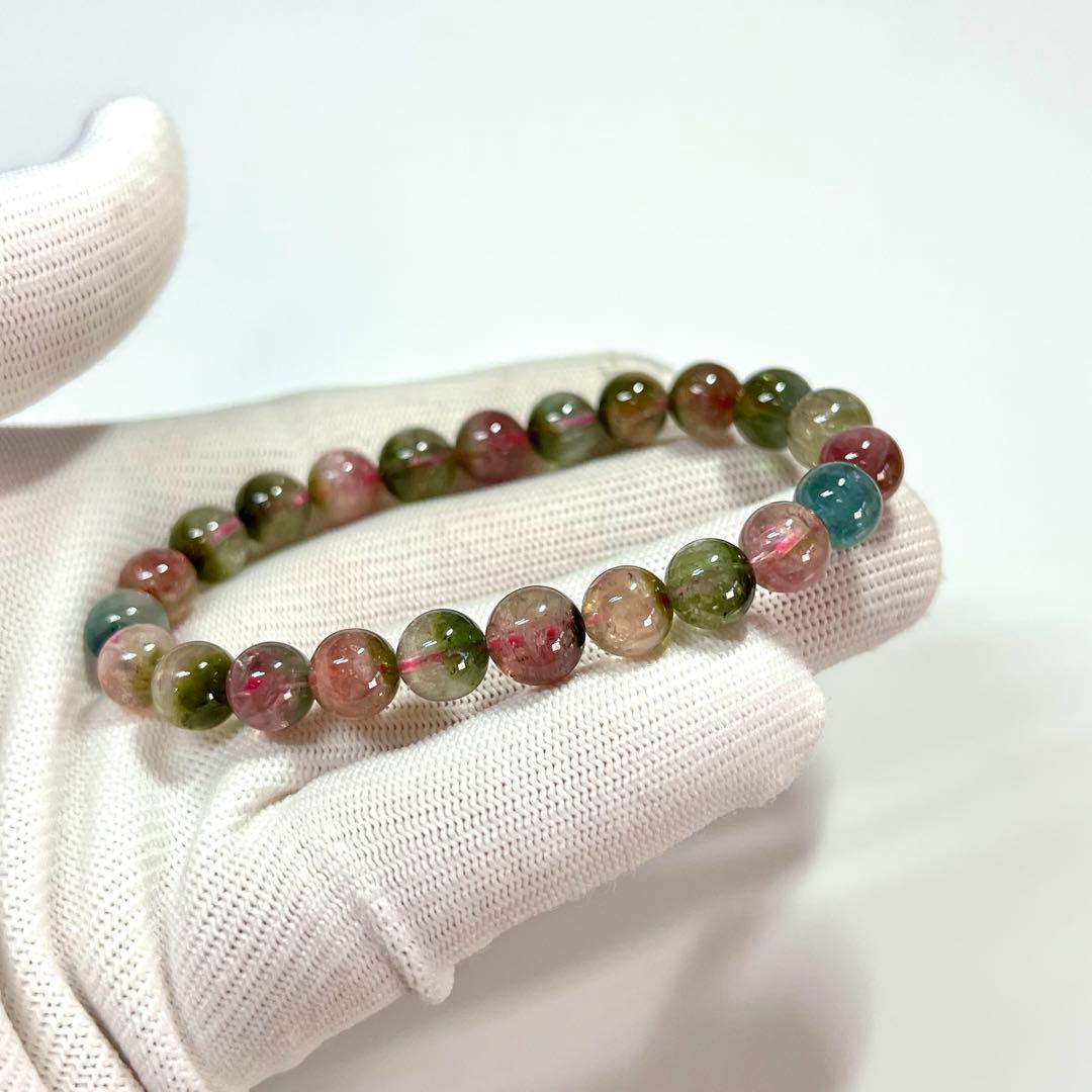 高品質　ウォーターメロントルマリンブレスレット　透明感あり　4