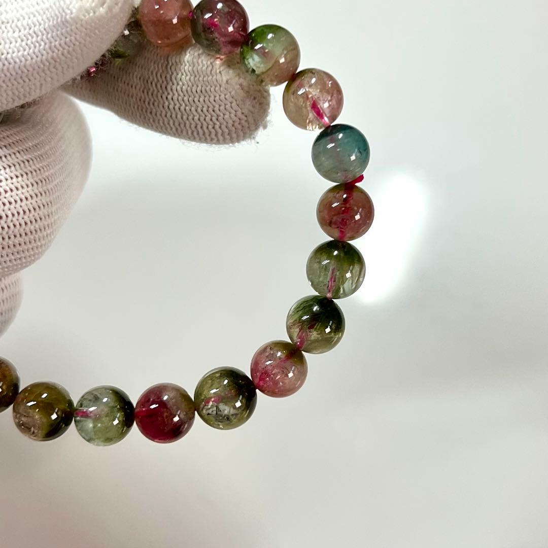 高品質　ウォーターメロントルマリンブレスレット　透明感あり　4