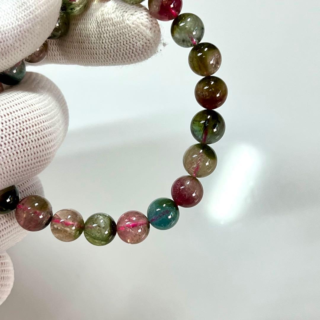 高品質　ウォーターメロントルマリンブレスレット　透明感あり　4