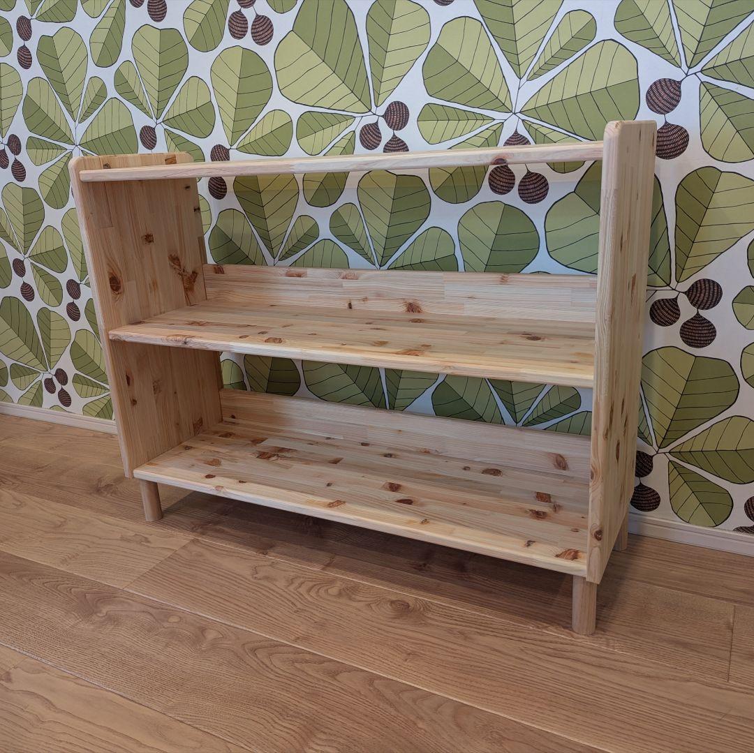 nana＊　ロ型オープンシェルフ　木製棚　檜　本棚　トロファスト