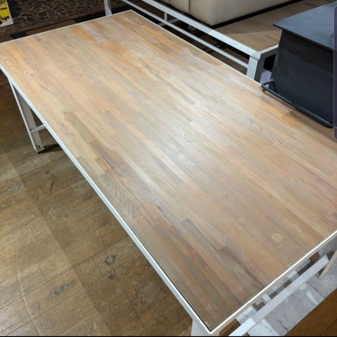 引き取り限定 ウッド × アイアン 長テーブルファッション センター テーブル
