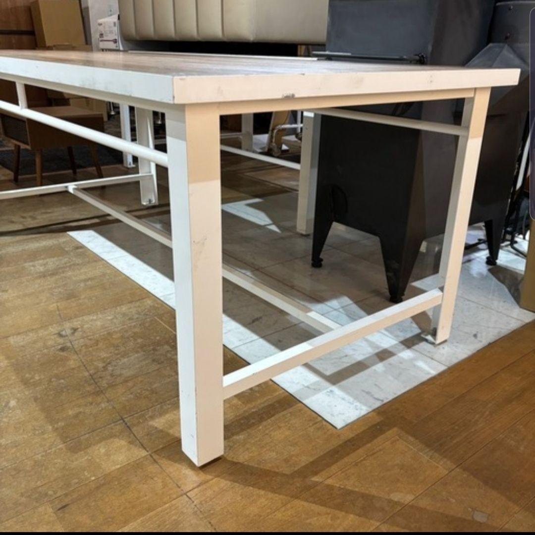 引き取り限定 ウッド × アイアン 長テーブルファッション センター テーブル