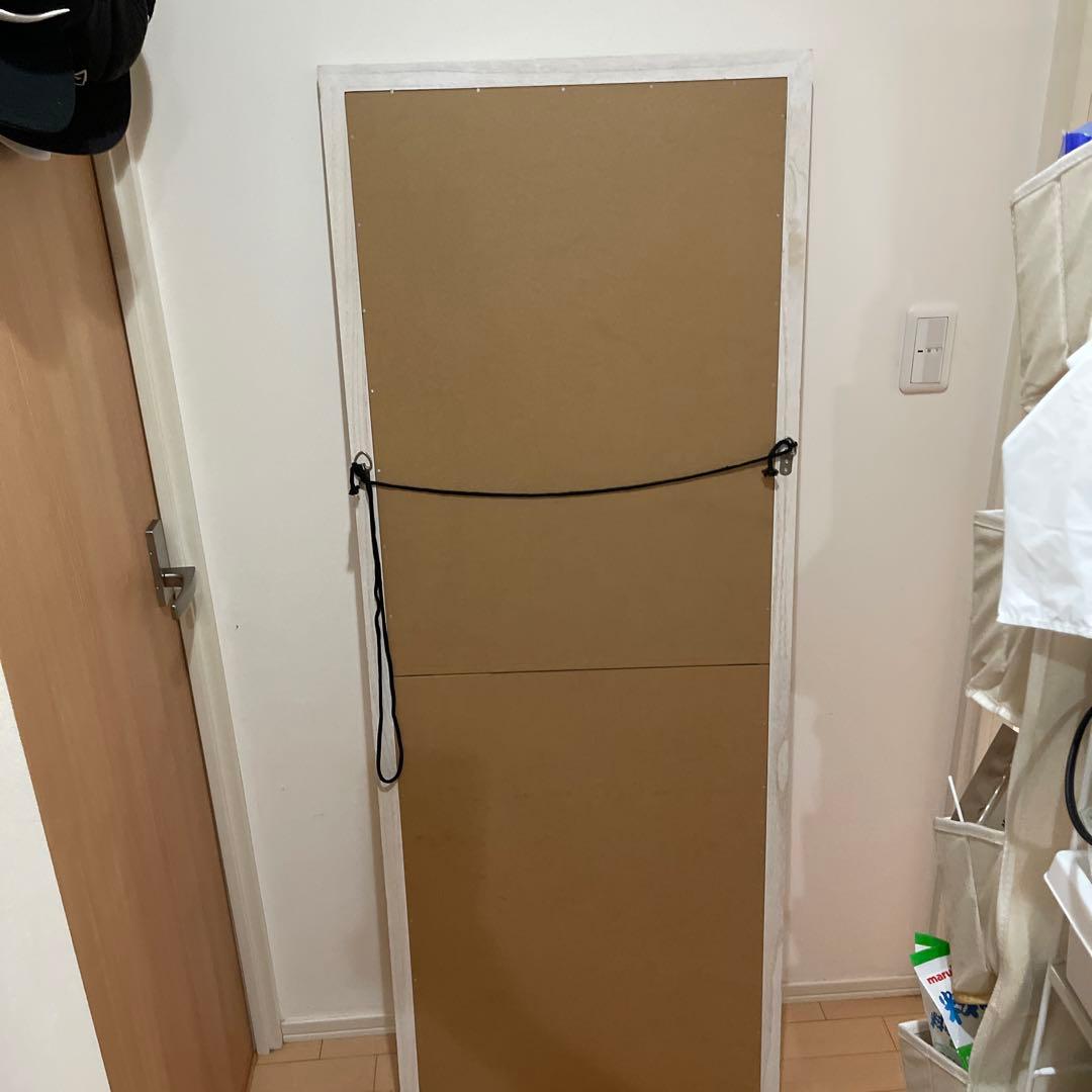 大判　全身鏡　ミラー　アンティーク風　ホワイト