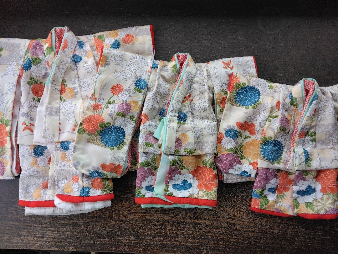 12号市松人形着物、重ね着、長襦袢セット