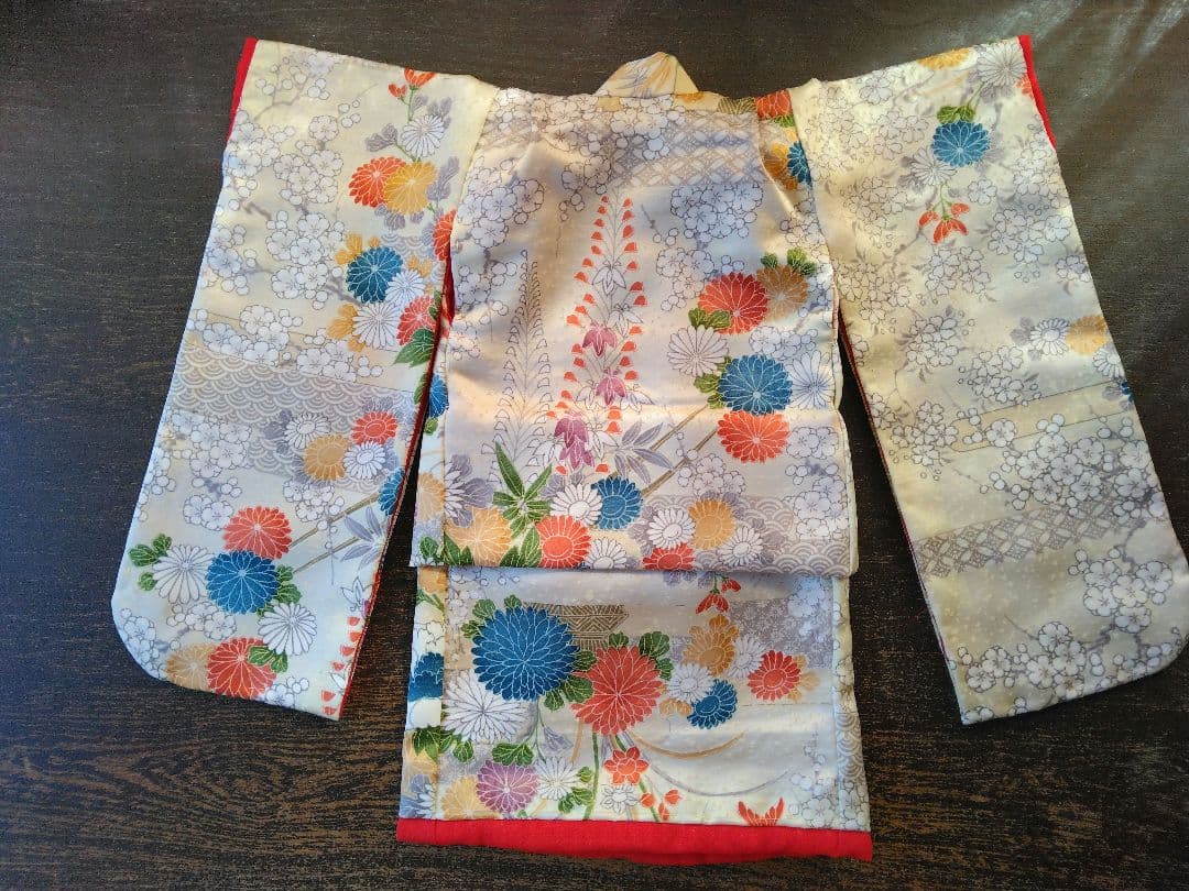 12号市松人形着物、重ね着、長襦袢セット