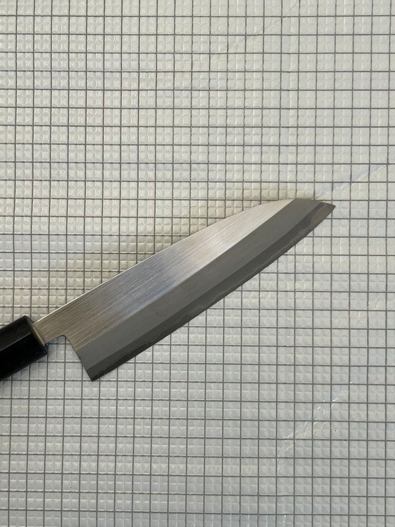 包丁 三徳包丁 三徳 青紙クラッド 165mm 紫檀シノギ柄