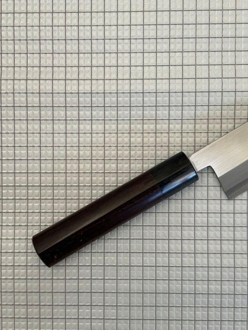 包丁 三徳包丁 三徳 青紙クラッド 165mm 紫檀シノギ柄