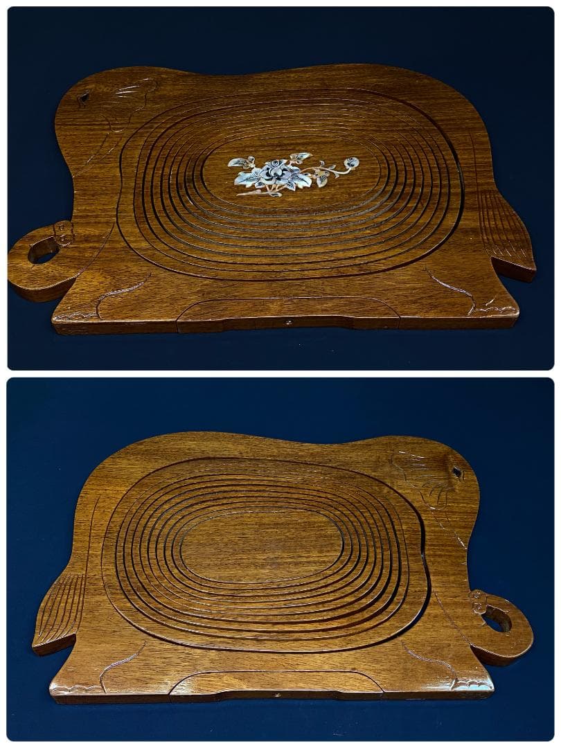 象のバスケット（螺鈿細工）