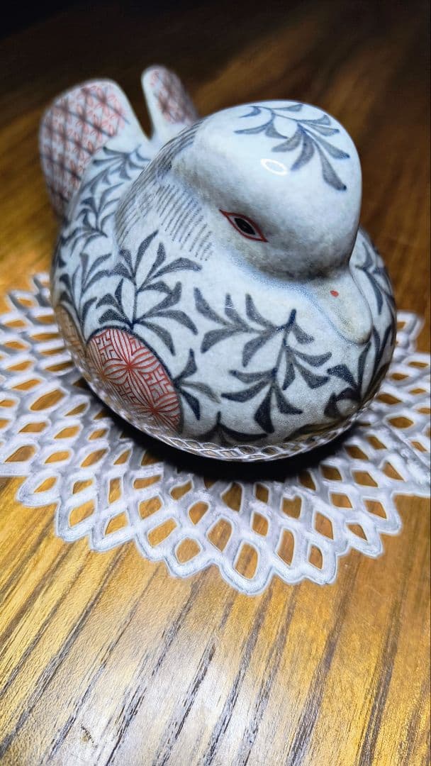 ロイヤルクラウンダービー 色絵吹墨鴛置物 オシドリ人間国宝 十三代