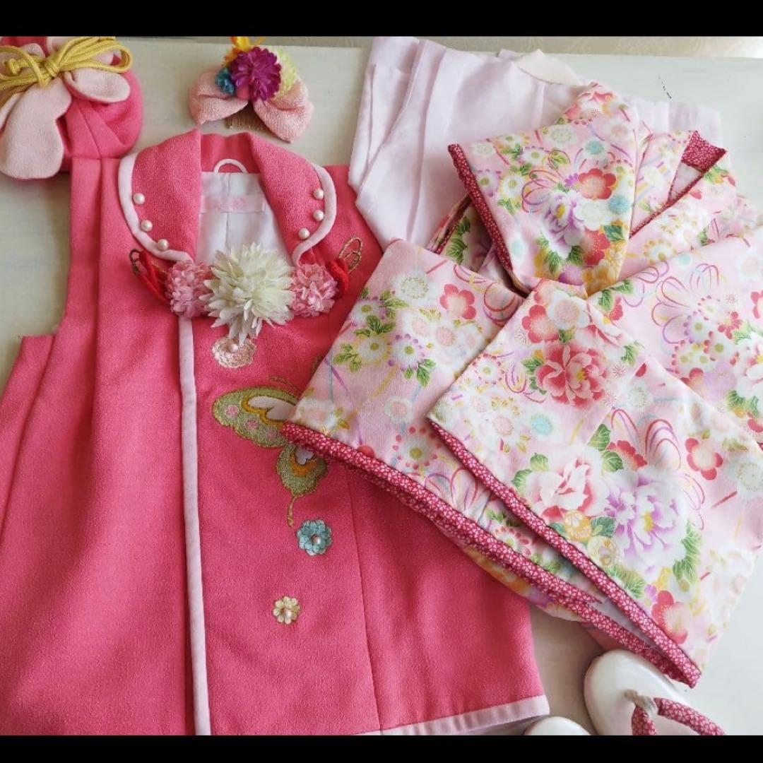 七五三 乙葉 着物被布フルセット ピンク 3歳