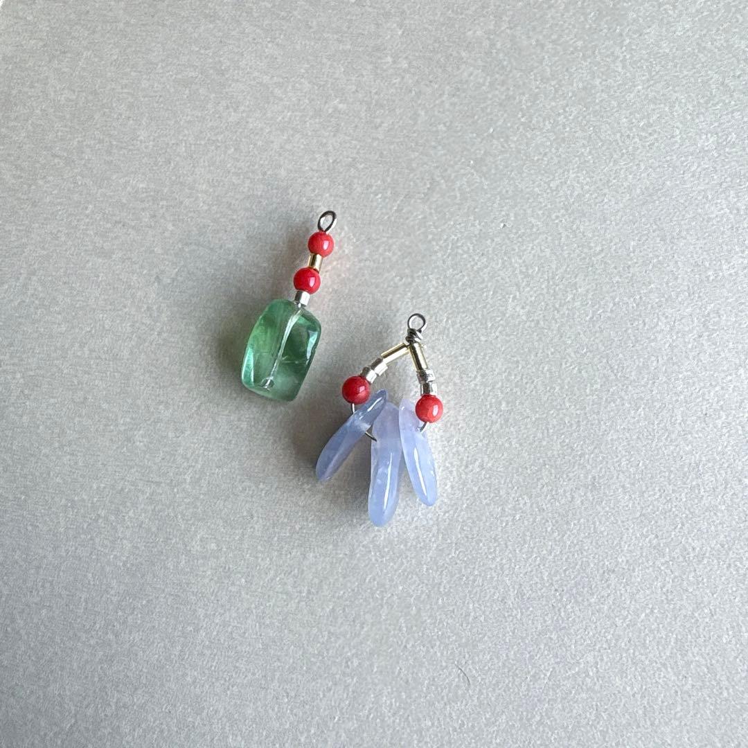 no.112 赤珊瑚と夏潮のブルーカルセドニー