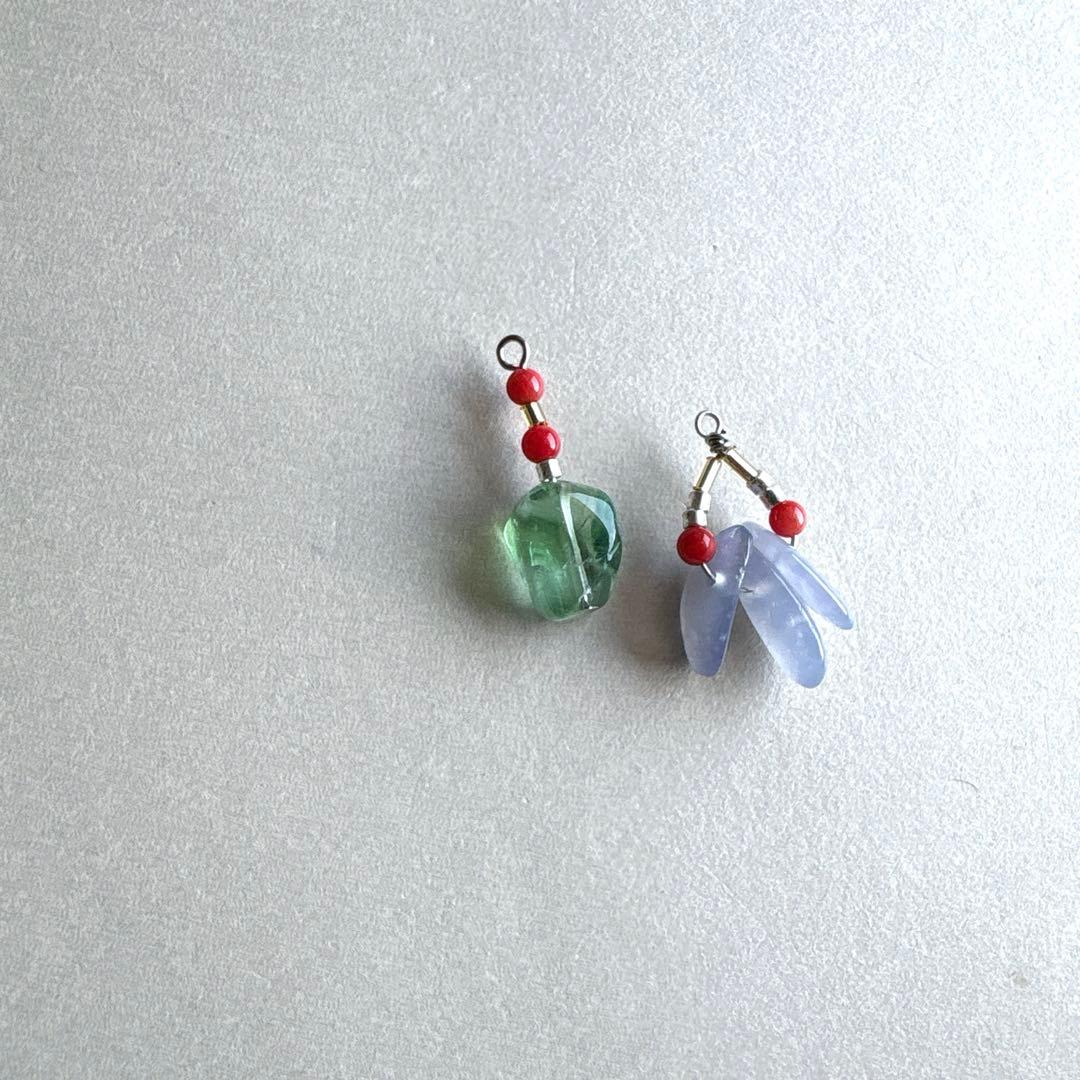 no.112 赤珊瑚と夏潮のブルーカルセドニー