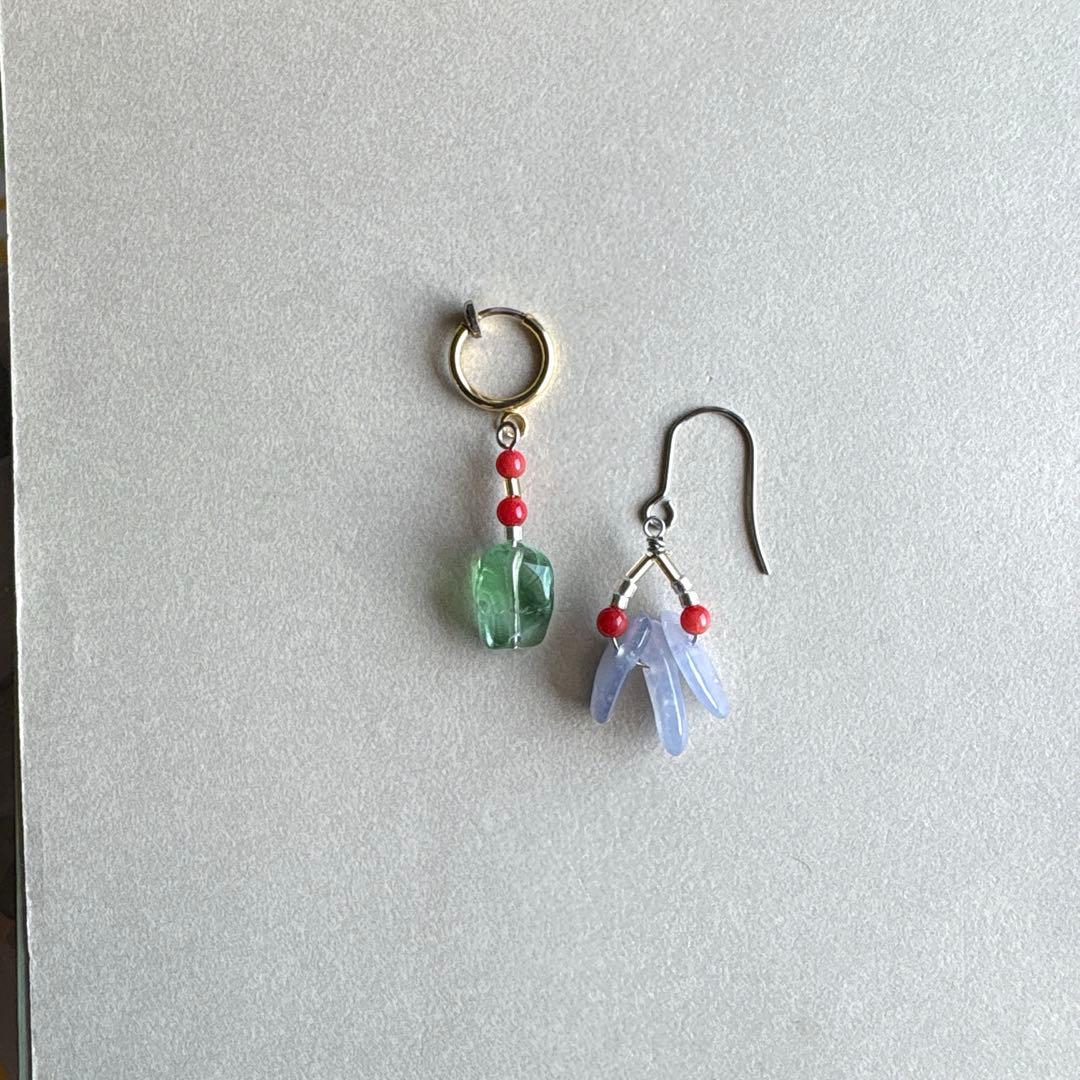 no.112 赤珊瑚と夏潮のブルーカルセドニー