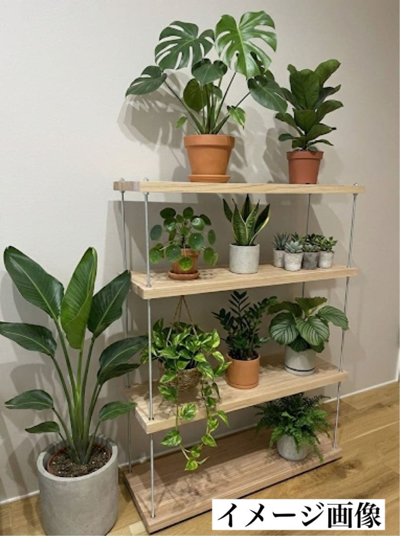 【高級・杉柾目】ボルトシェルフ 高さ100cm 4段 簡単組立 アイアン風 棚