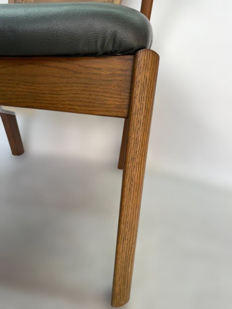 maruni 天然木 牛革 ダイニングチェア 木製 グリーン 12c92 - メルカリ