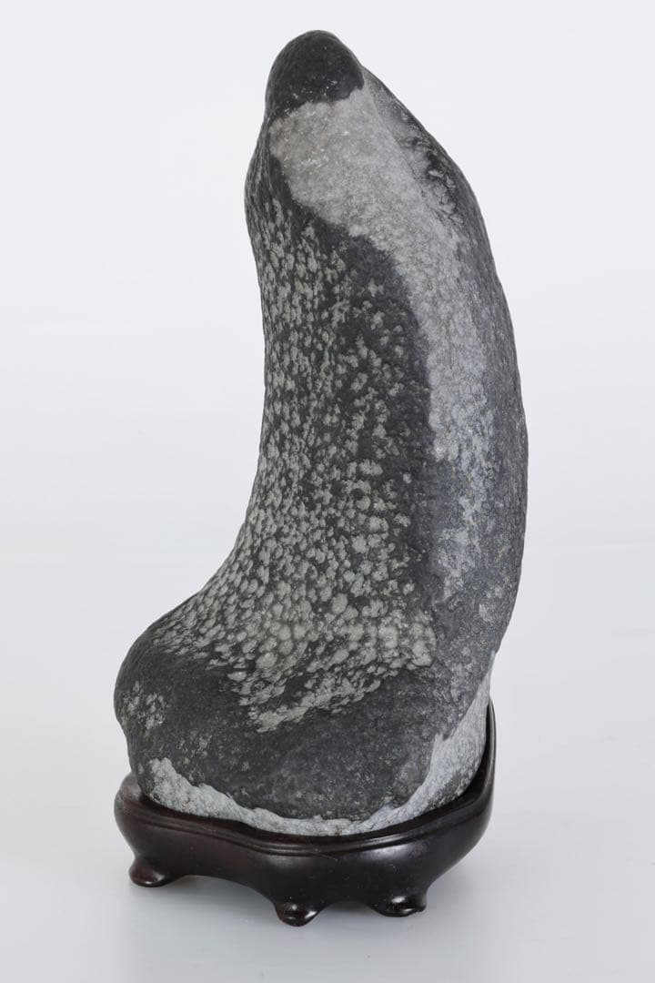 雪花石 鑑賞石 1.9kg 在銘 台座付 霊石 人物石 水石 盆景 天然石 美石