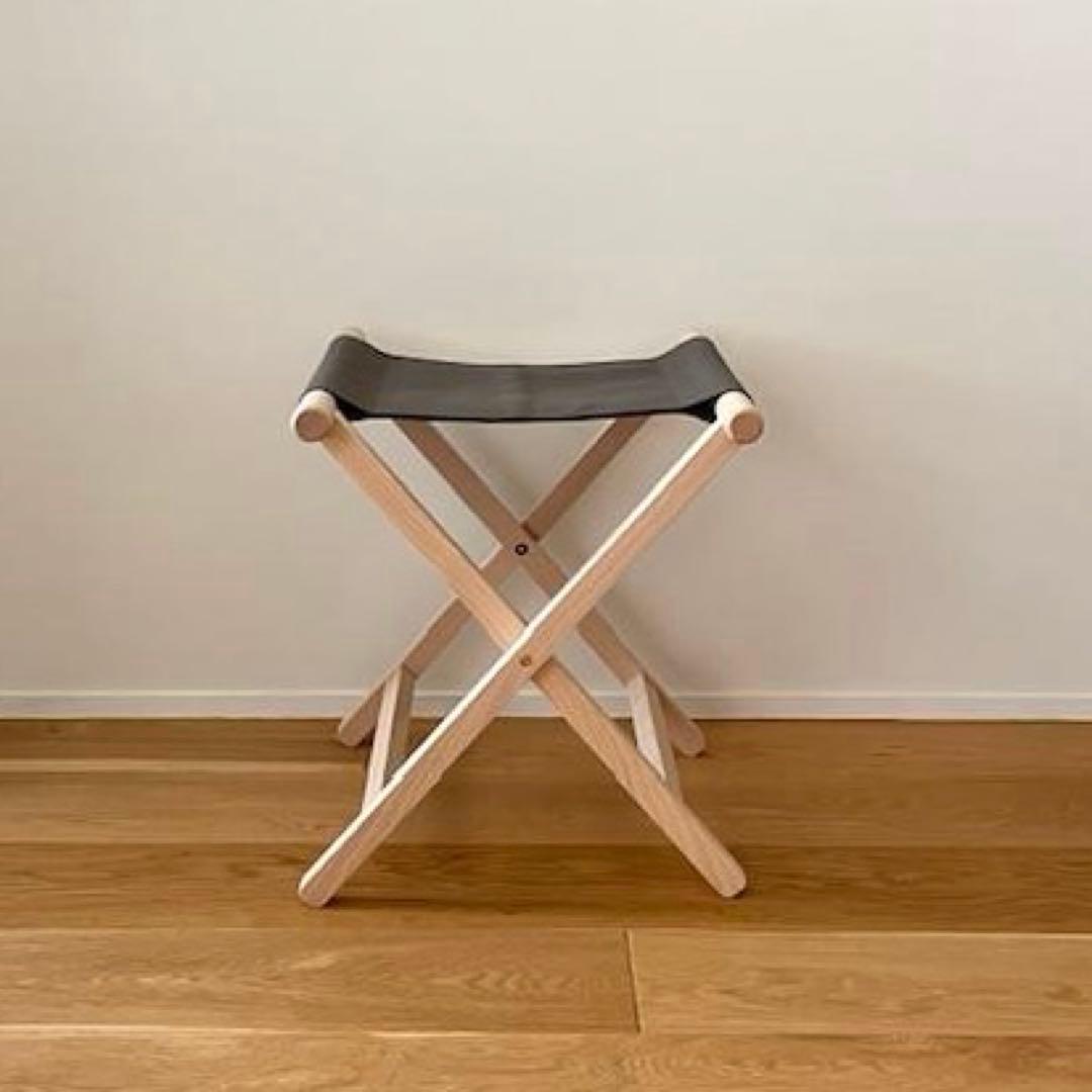 国産帆布の折りたたみイス チャコールブラウン