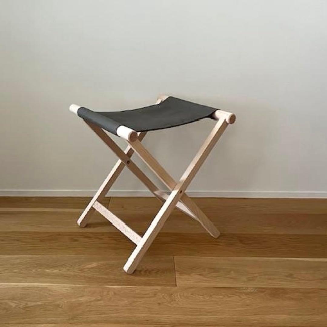 国産帆布の折りたたみイス チャコールブラウン