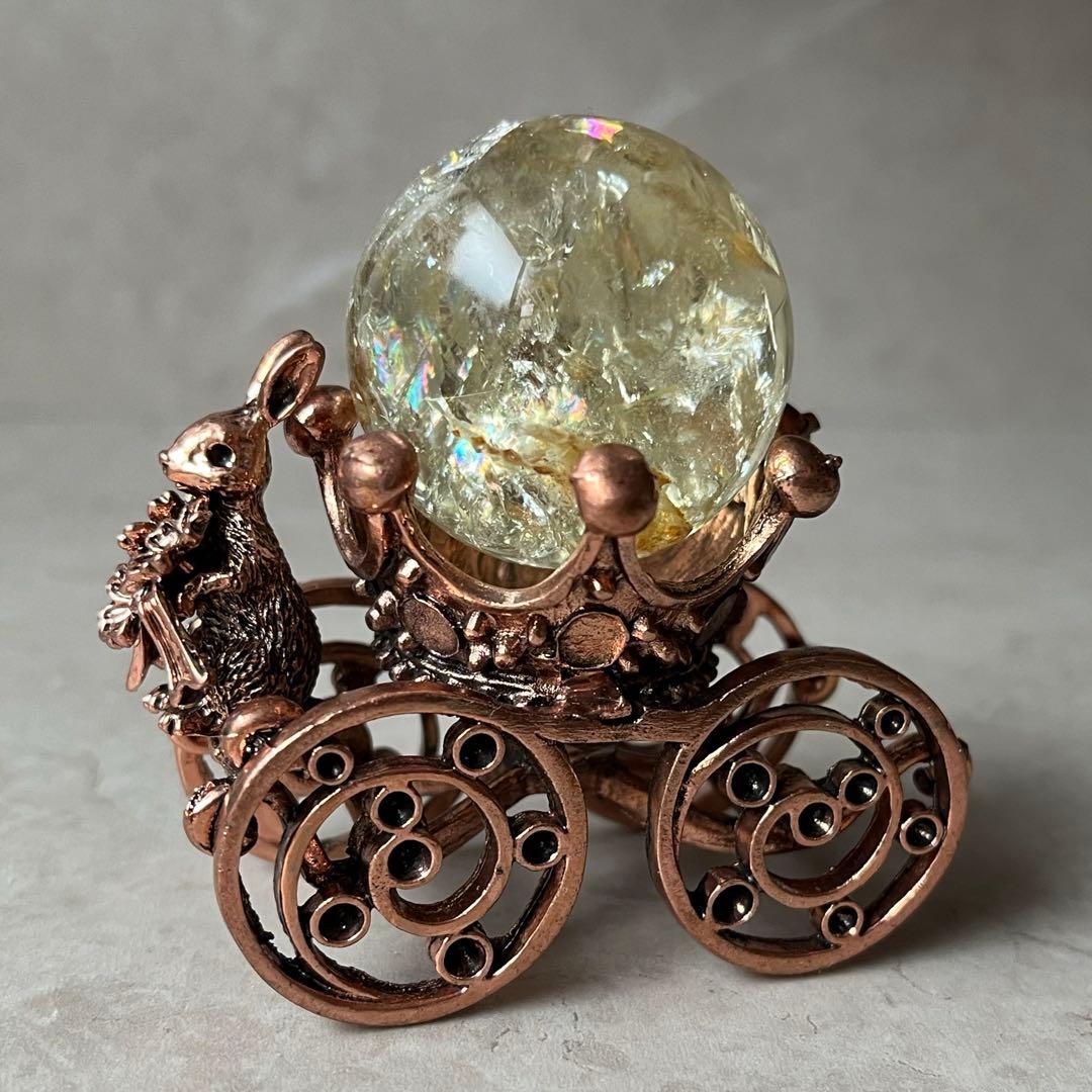 スフィア台座 うさぎ 馬車 ピンクゴールド - メルカリ