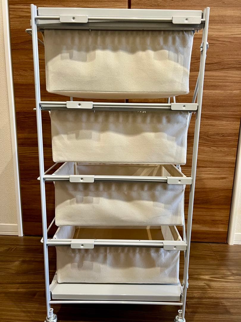 無印 スチールユニットシェルフ 帆布バスケットセット 幅４２cm ライトグレー