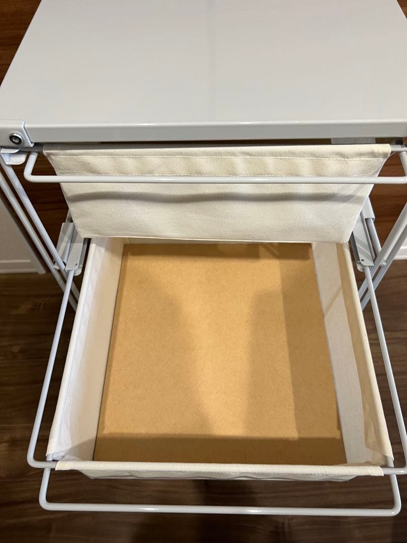 無印 スチールユニットシェルフ 帆布バスケットセット 幅４２cm ライトグレー