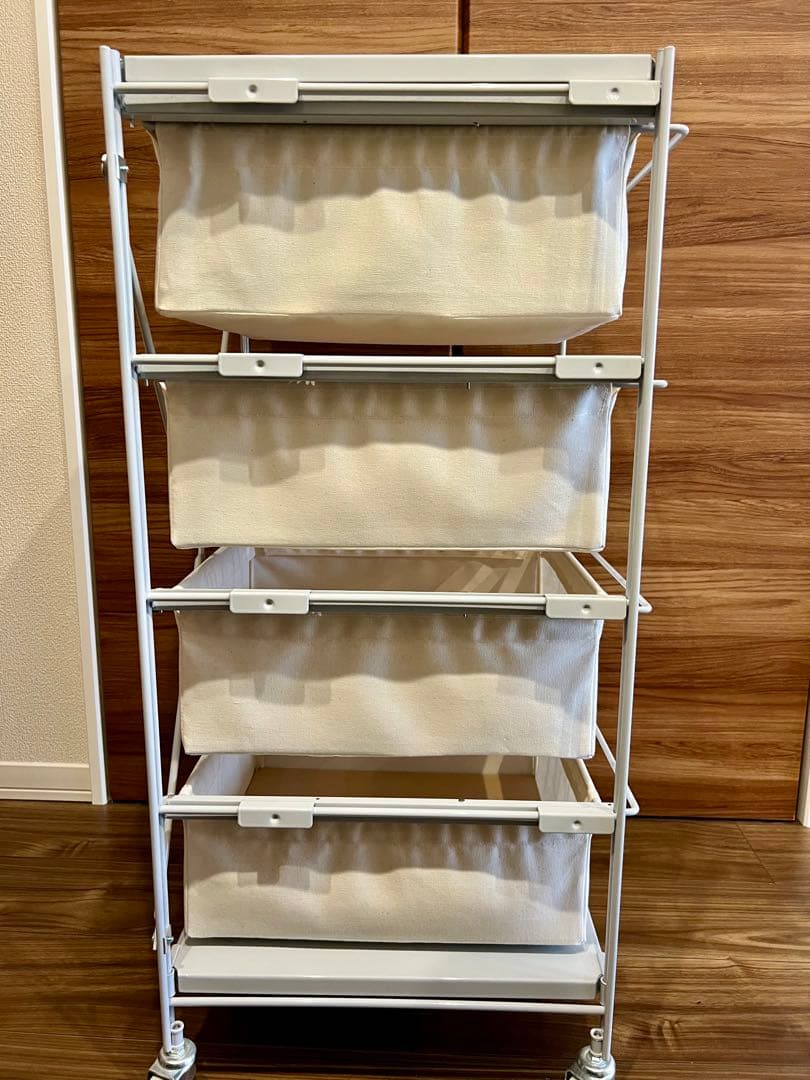 無印 スチールユニットシェルフ 帆布バスケットセット 幅４２cm ライトグレー