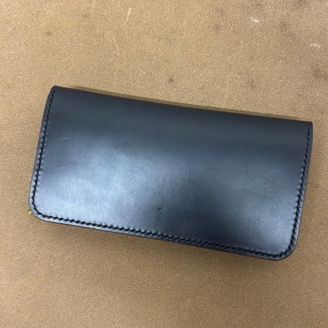 クロムエクセル　トラッカーウォレット　黒　茶心　3層　HORWEEN