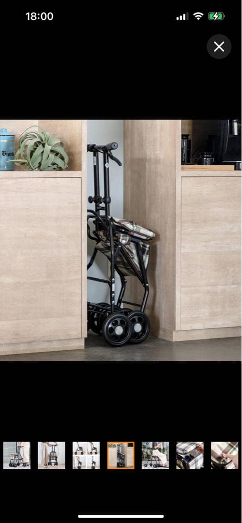 【美品】マキテック シルバーカー スリムムーヴ SX-15 ベージュチェック