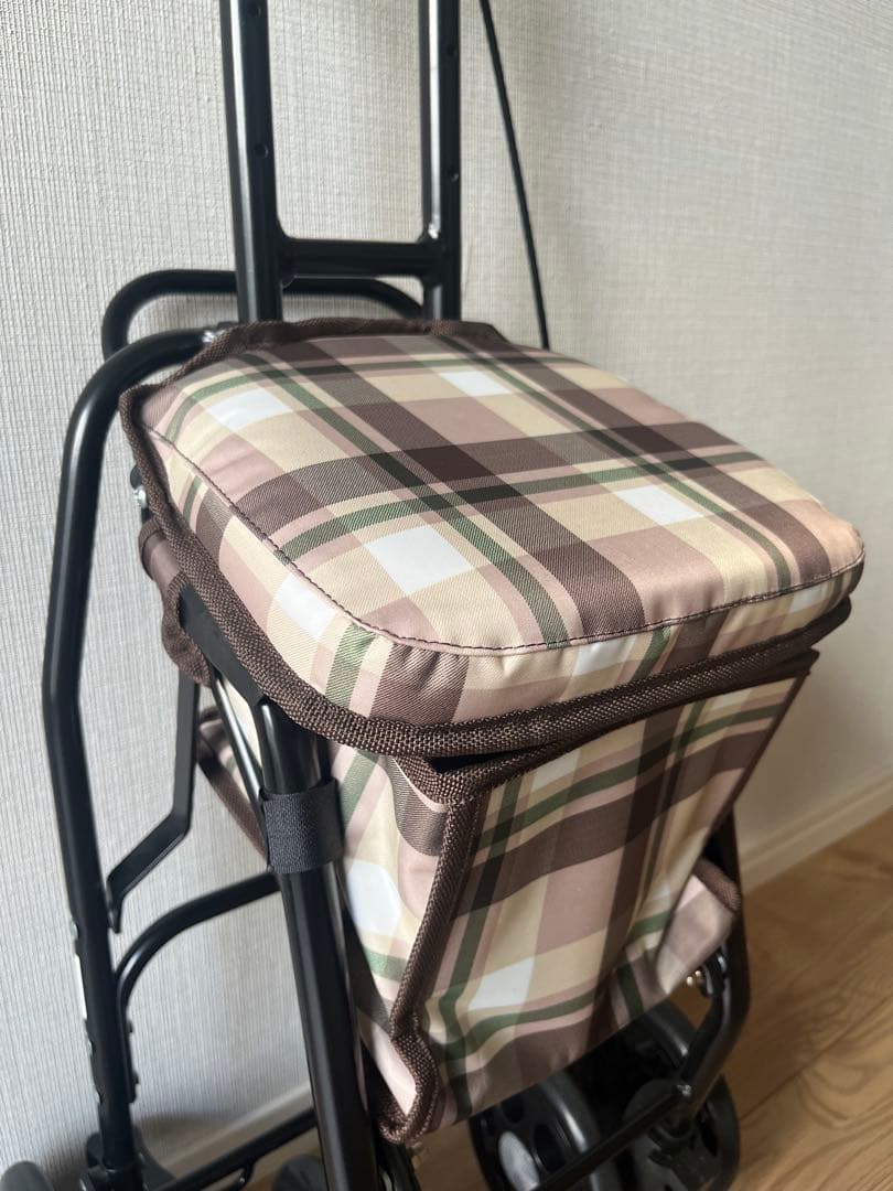 【美品】マキテック シルバーカー スリムムーヴ SX-15 ベージュチェック