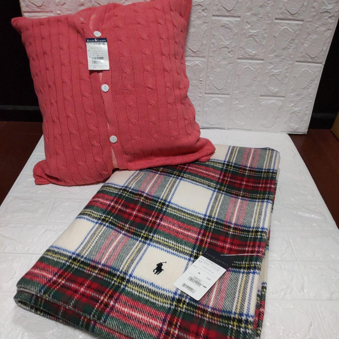 レア♪ラルフローレン・クッション・ケーブル編み・コットン・新品未使用