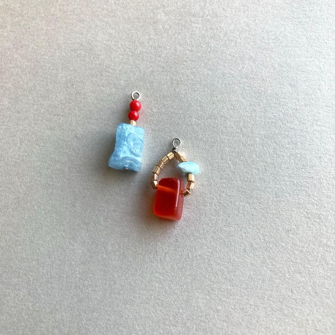 no.021 レッドメノウとミルクアクアマリンのFjord 一点物