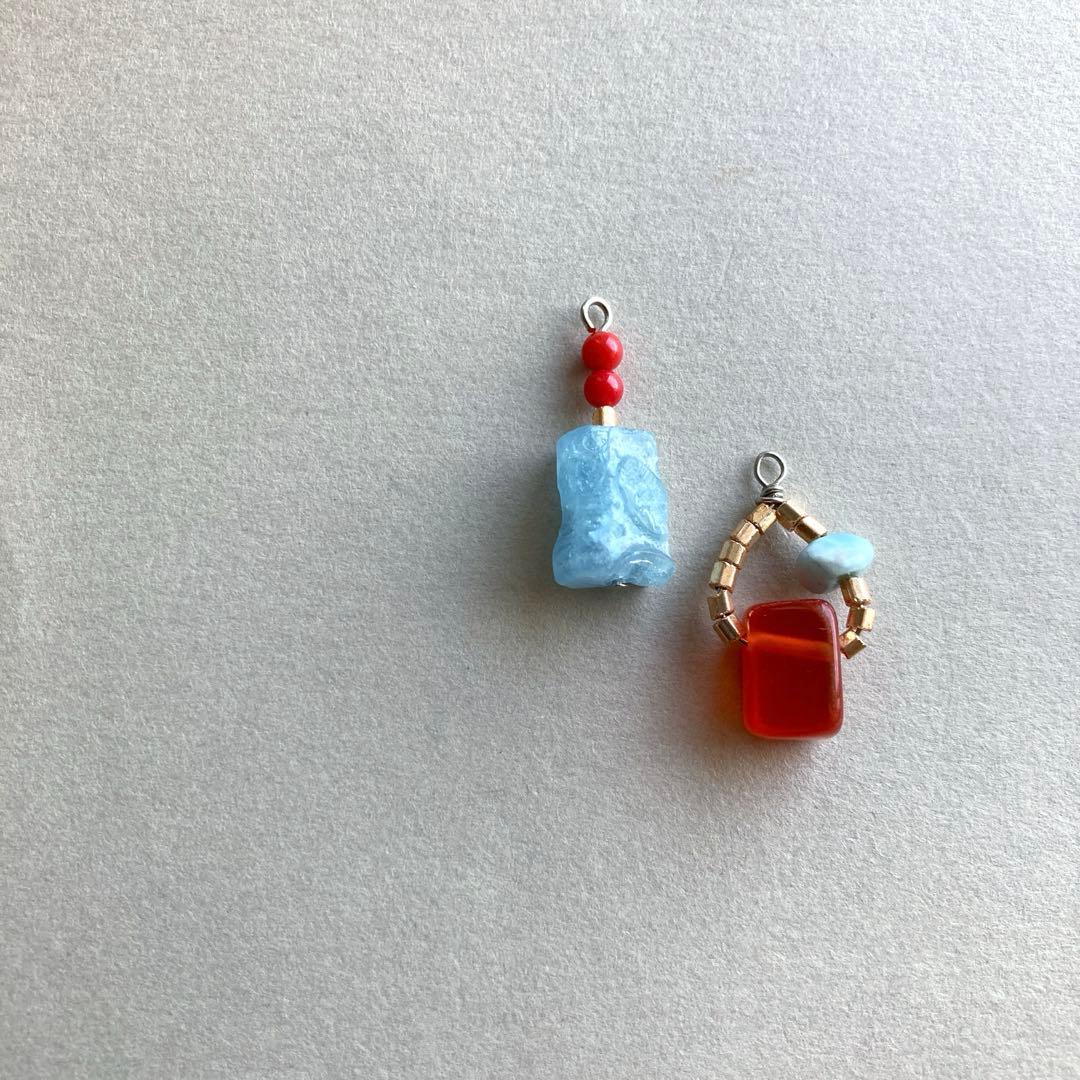 no.021 レッドメノウとミルクアクアマリンのFjord 一点物