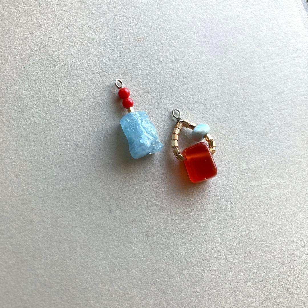 no.021 レッドメノウとミルクアクアマリンのFjord 一点物