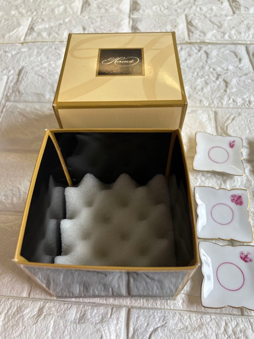 【未使用/箱付】ヘレンド HEREND アポニー豆皿9枚セット（赤青ピンク）希少