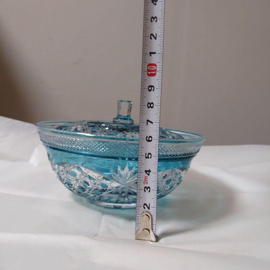 切子　松添春義作　蓋付クリスタルガラス　希少