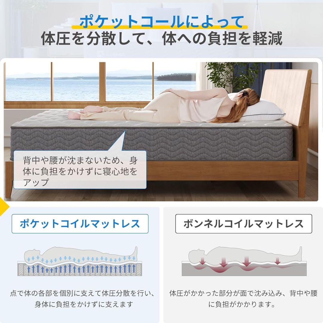 マットレス ダブル 極厚20cm 高反発 ベッドマットレス